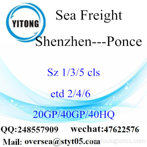 Flete mar del puerto de Shenzhen a Ponce